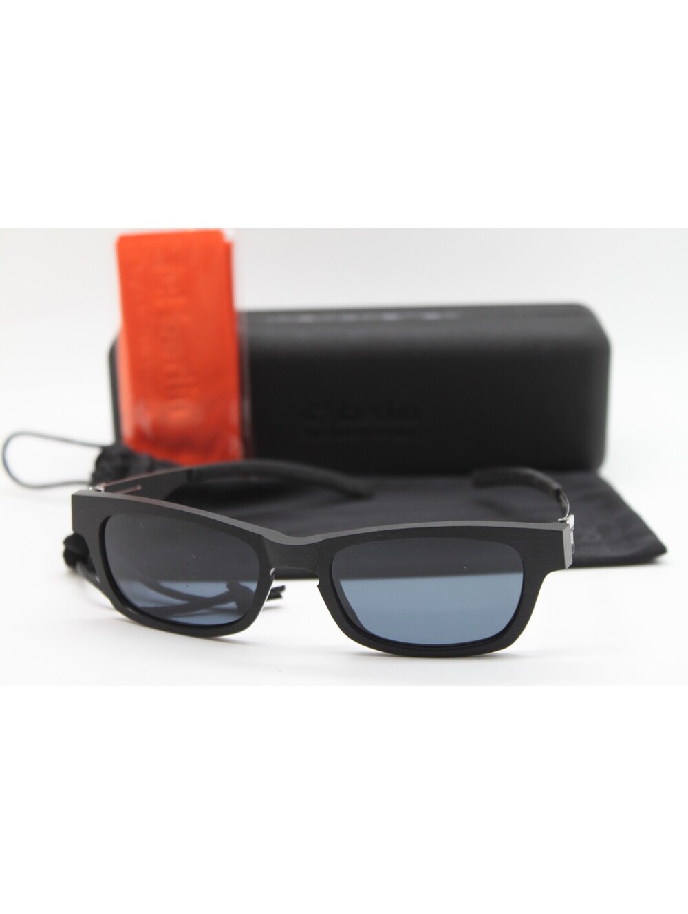 NEW IC! BERLIN MODEL NAMELESS 5 CHROME BLACK AUTHENTIC SUNGLASSES W/CASE 49-19